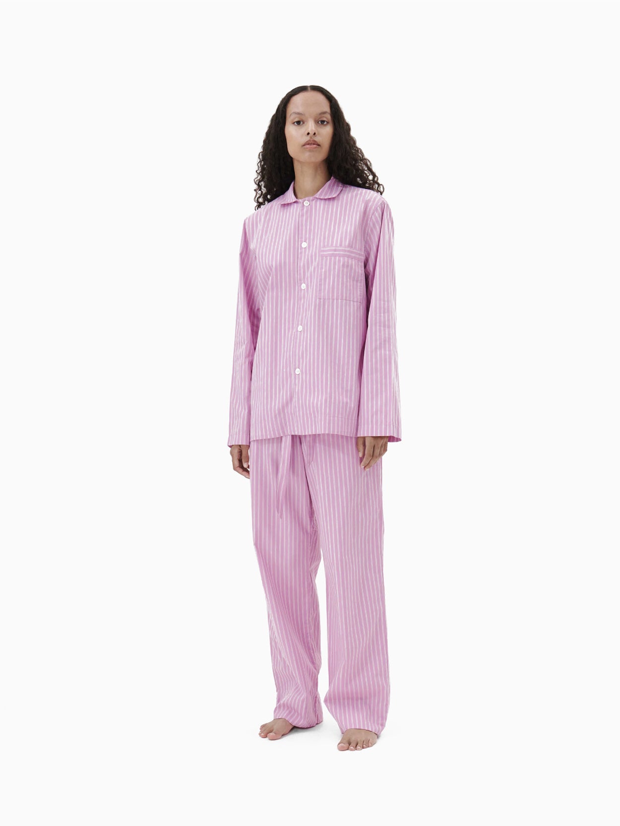 Poplin Pants Purple Pink Stripes