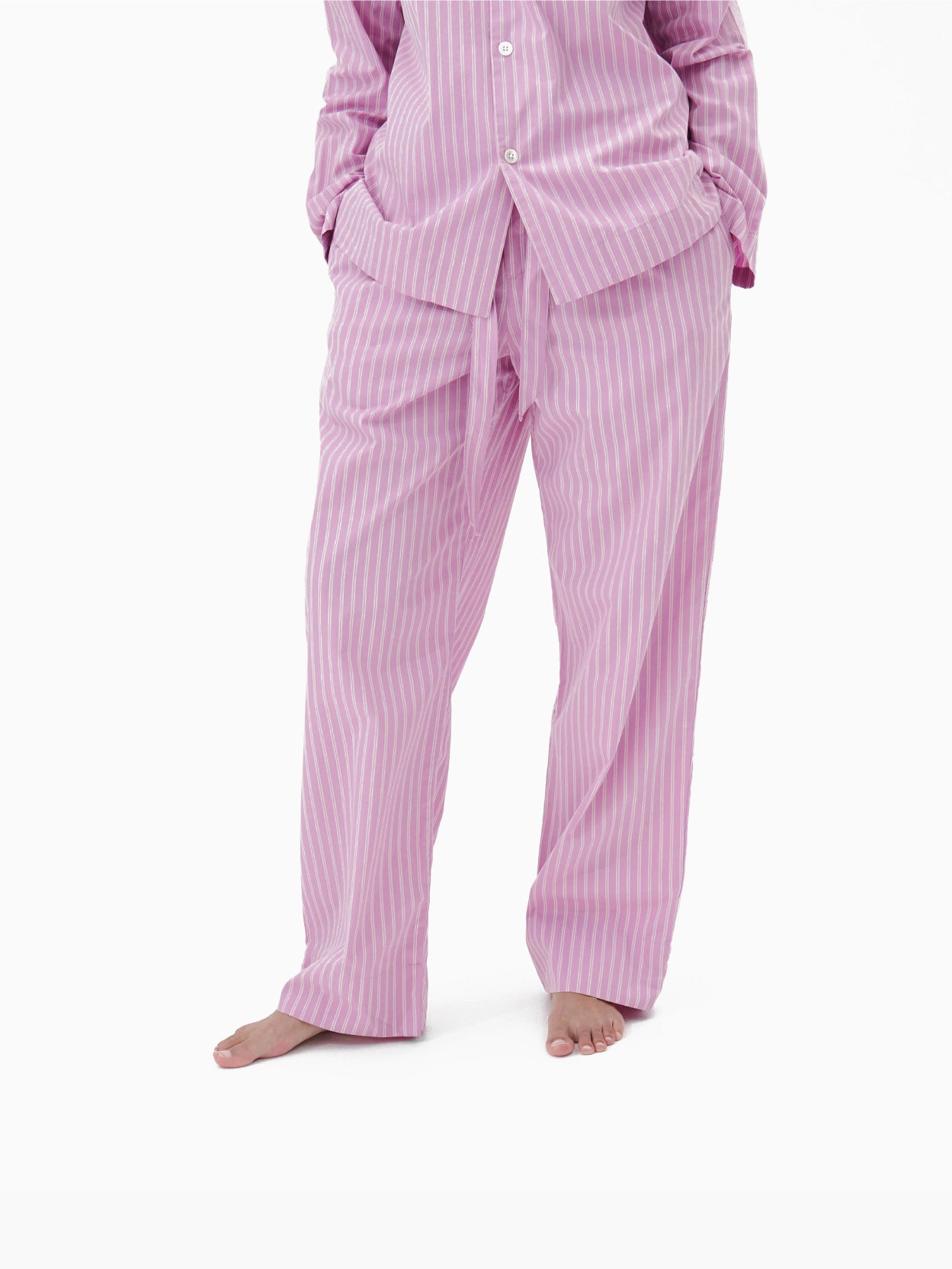 Poplin Pants Purple Pink Stripes