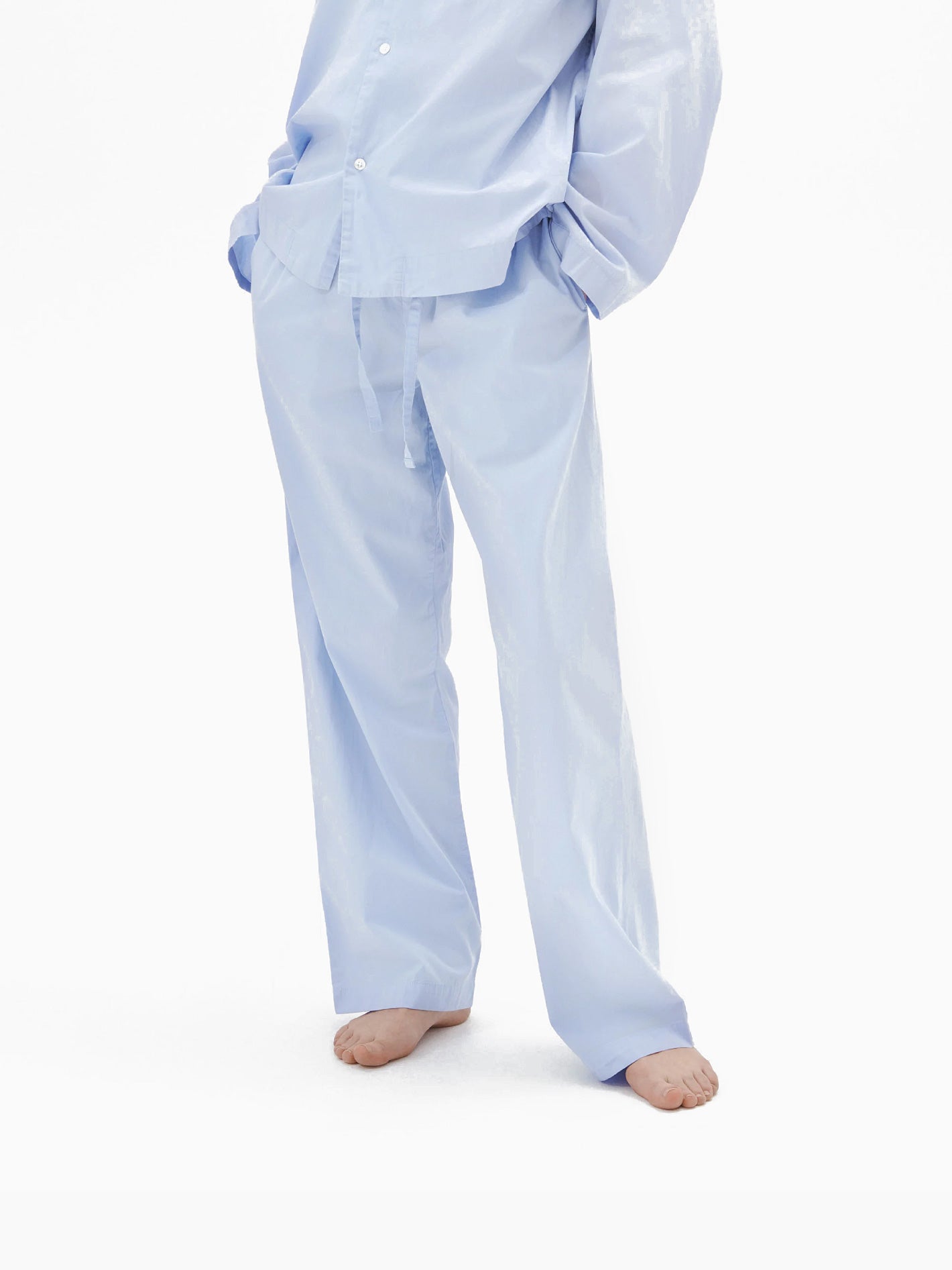 Poplin Pants Shirt Blue