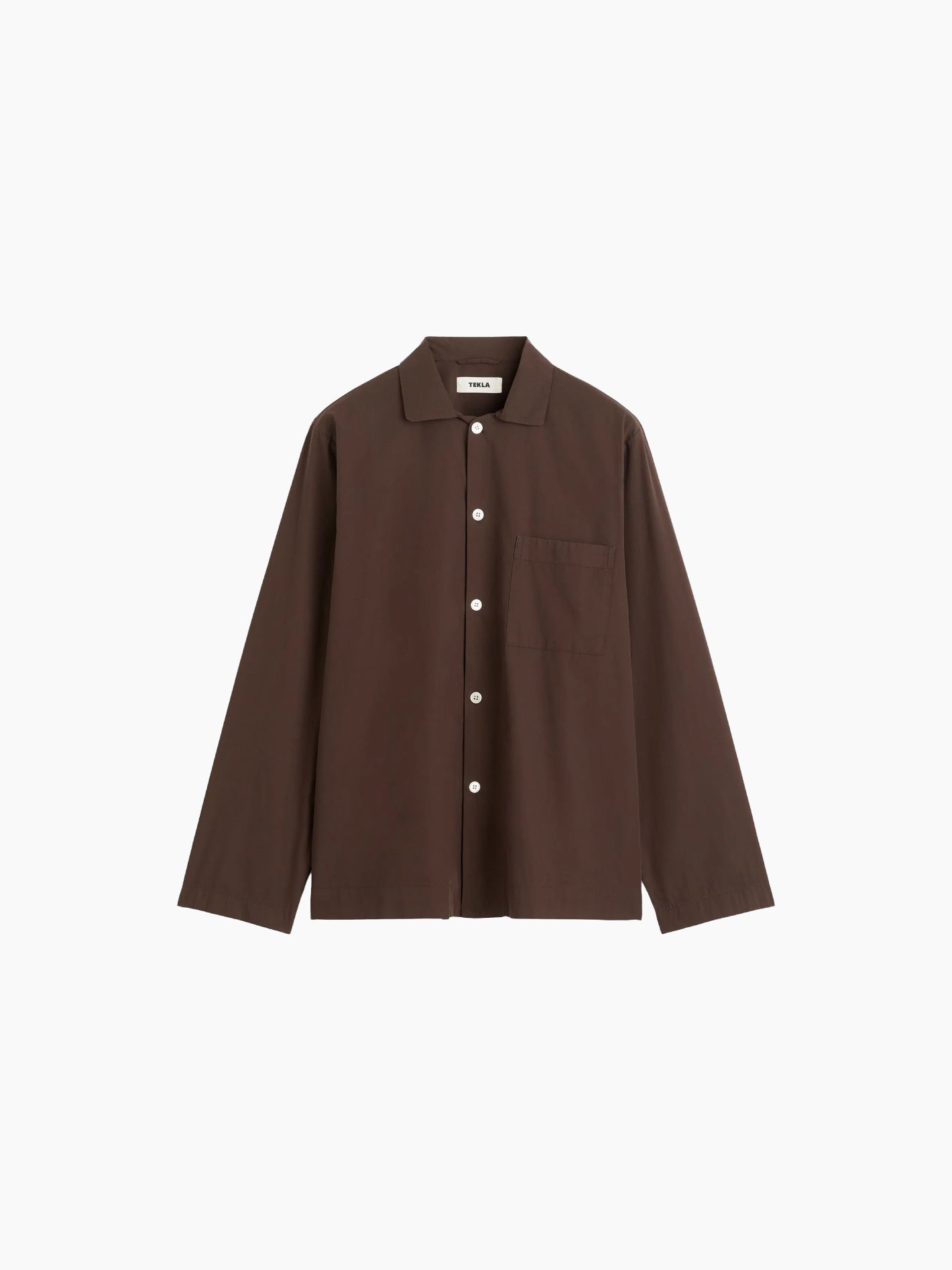 Poplin Pyjamas Shirt Coffee