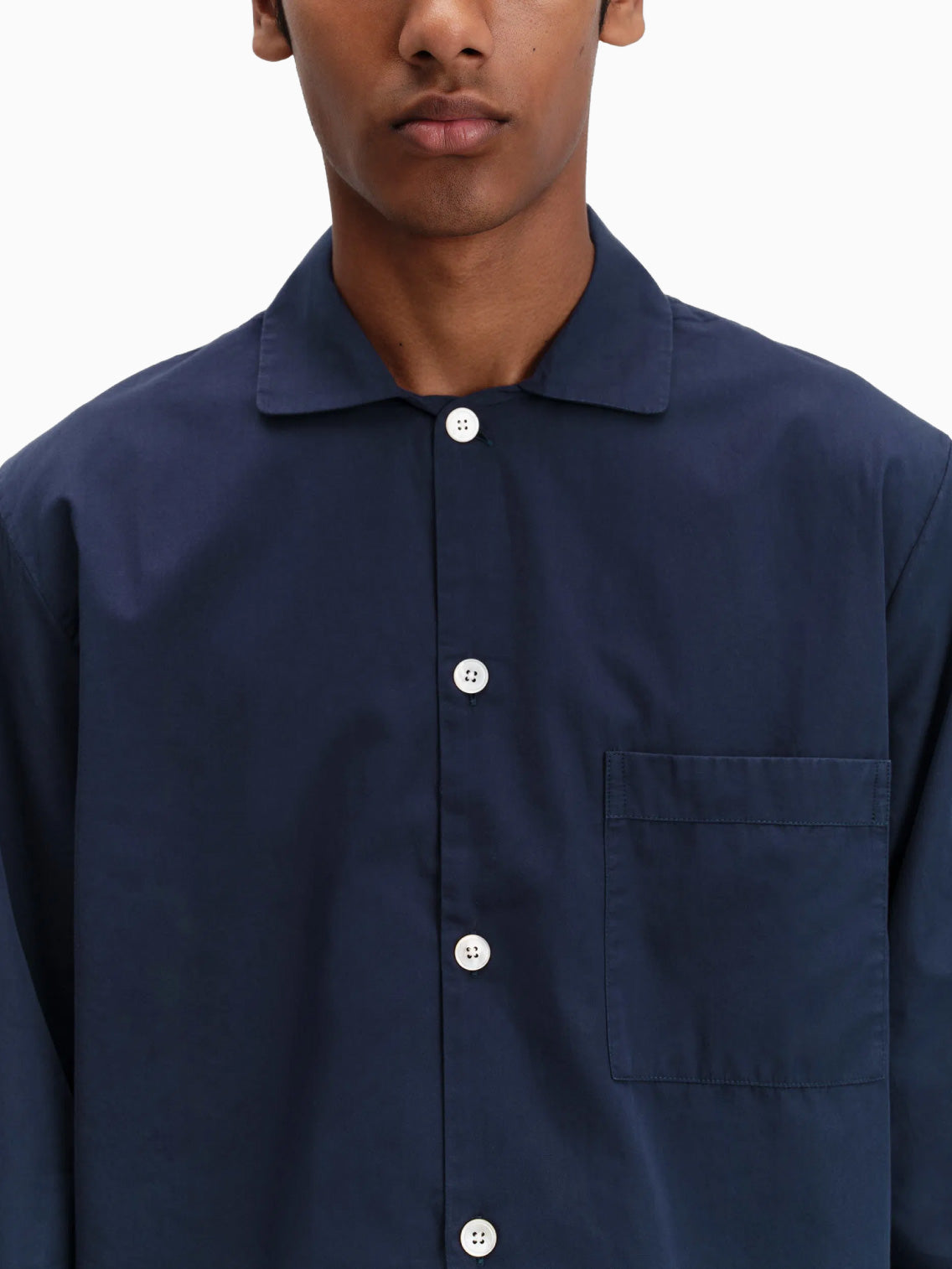 Poplin Pyjamas Shirt Navy