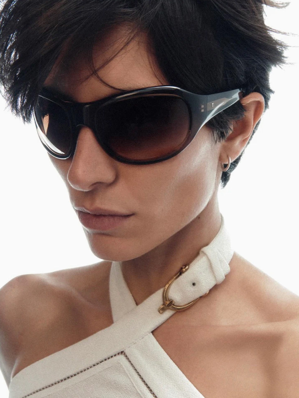The Atlas Crystal Brown & Brown Gradient Sunglasses