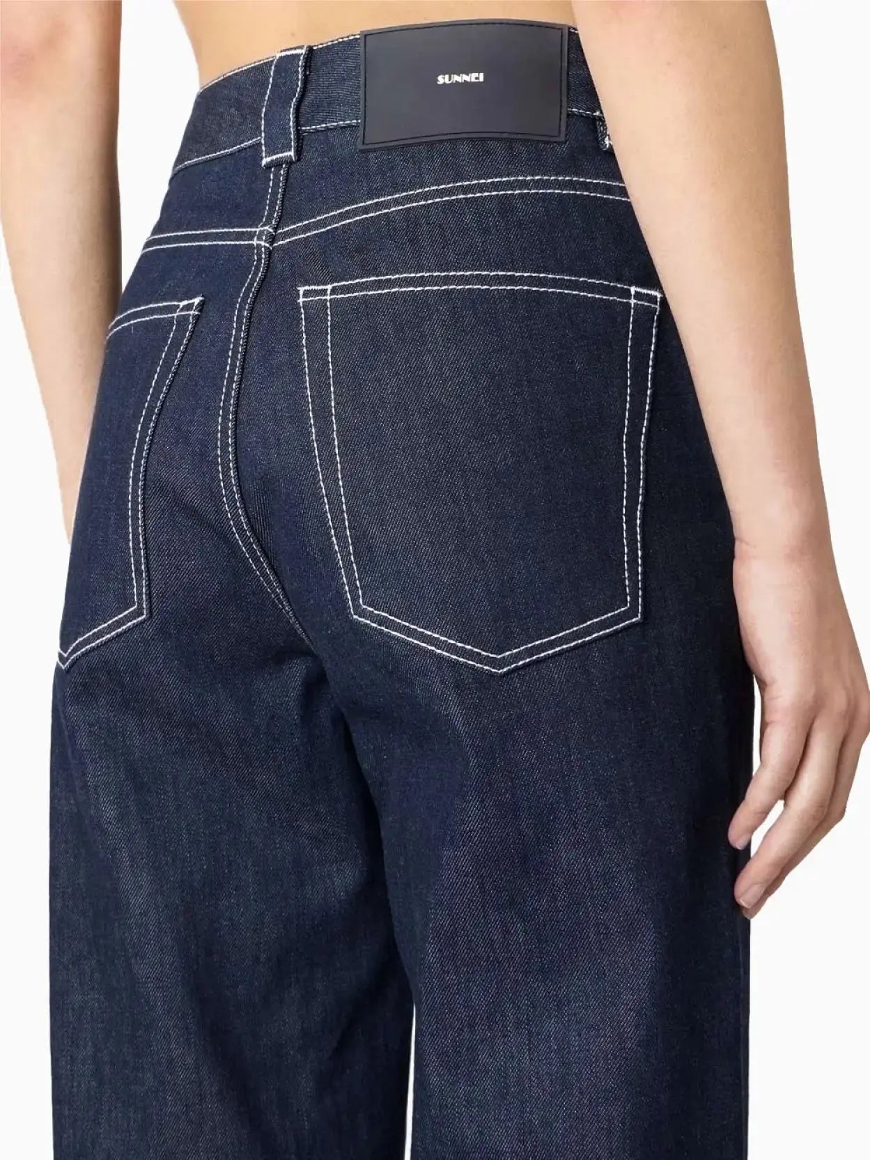 Classic Denim Pants Blue Stripes Sunnei