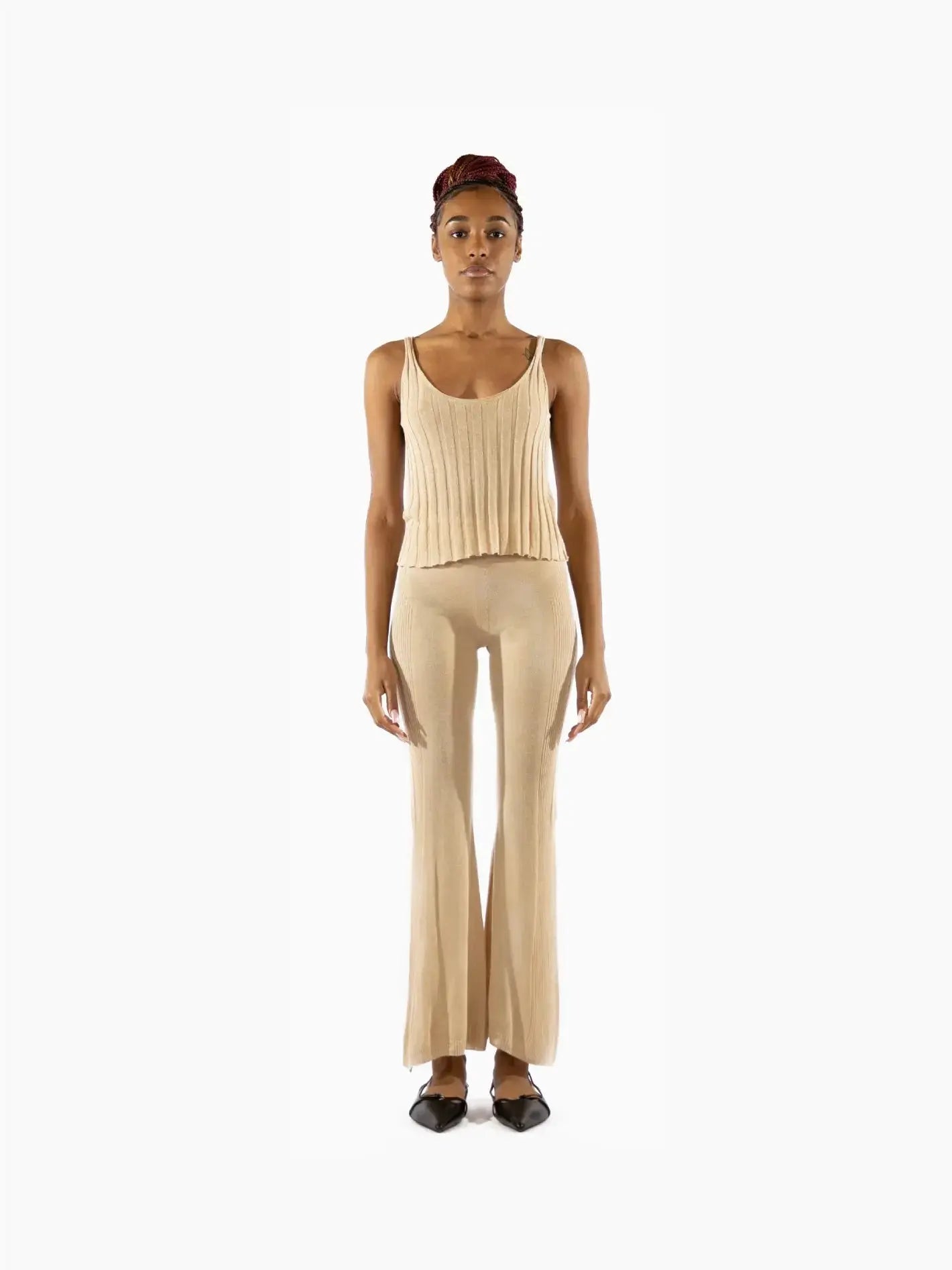 Lec Pants Latte Bielo
