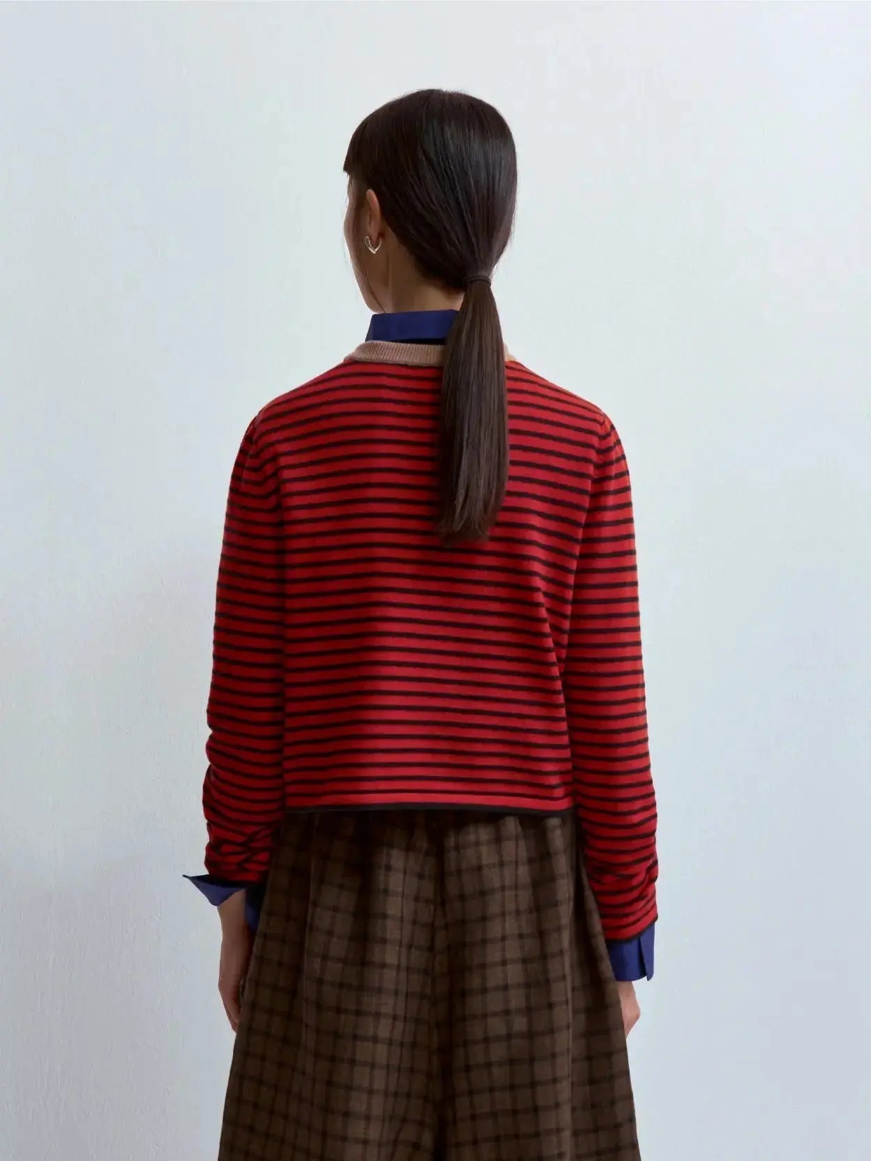 Merino Wool Striped T-Shirt Red Cordera