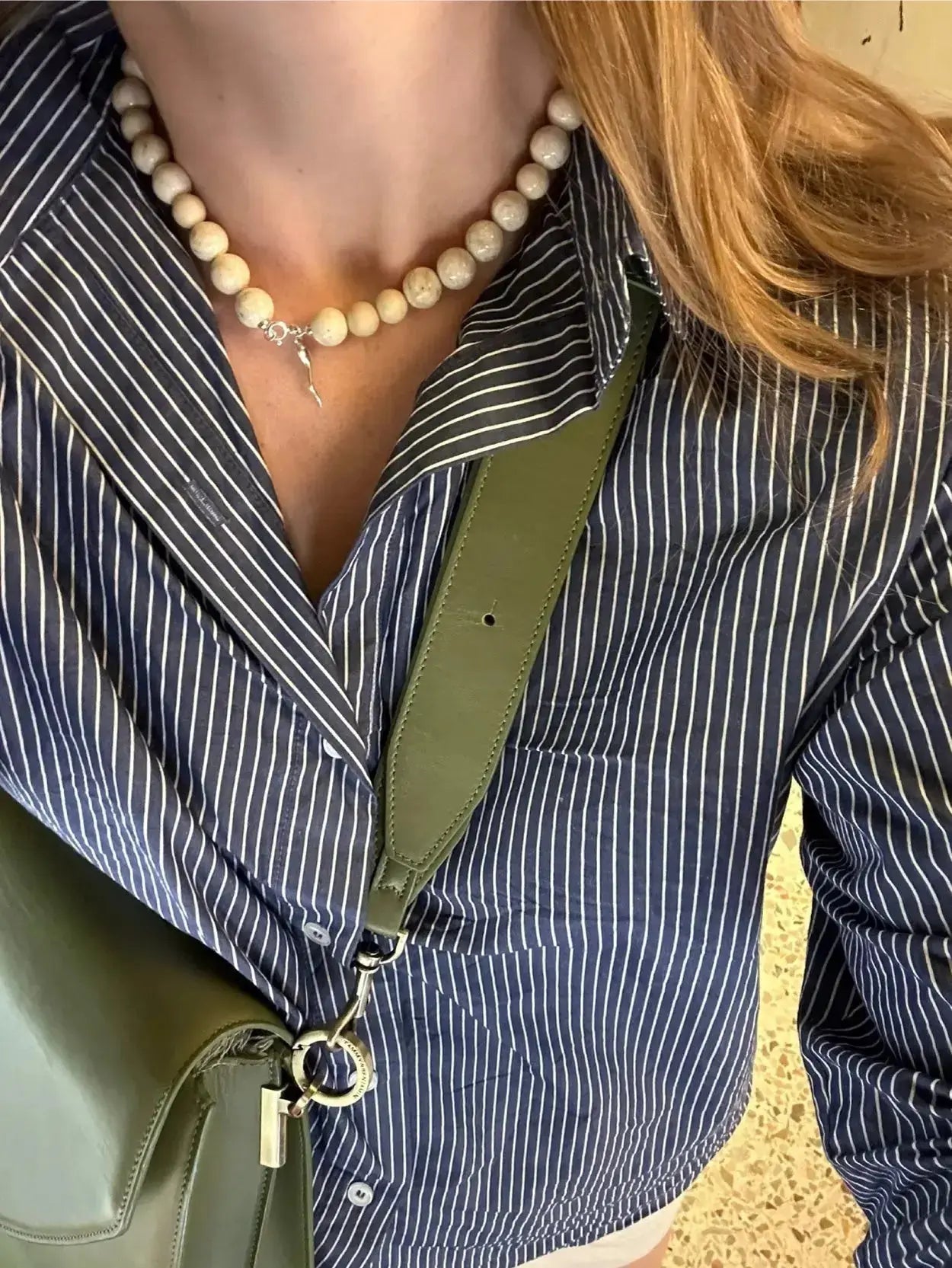 Quattordici Necklace White Fossil Labro