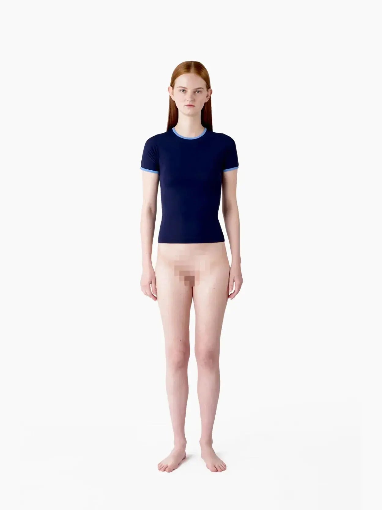 Stretchy Shortsleeve Top Navy Sunnei