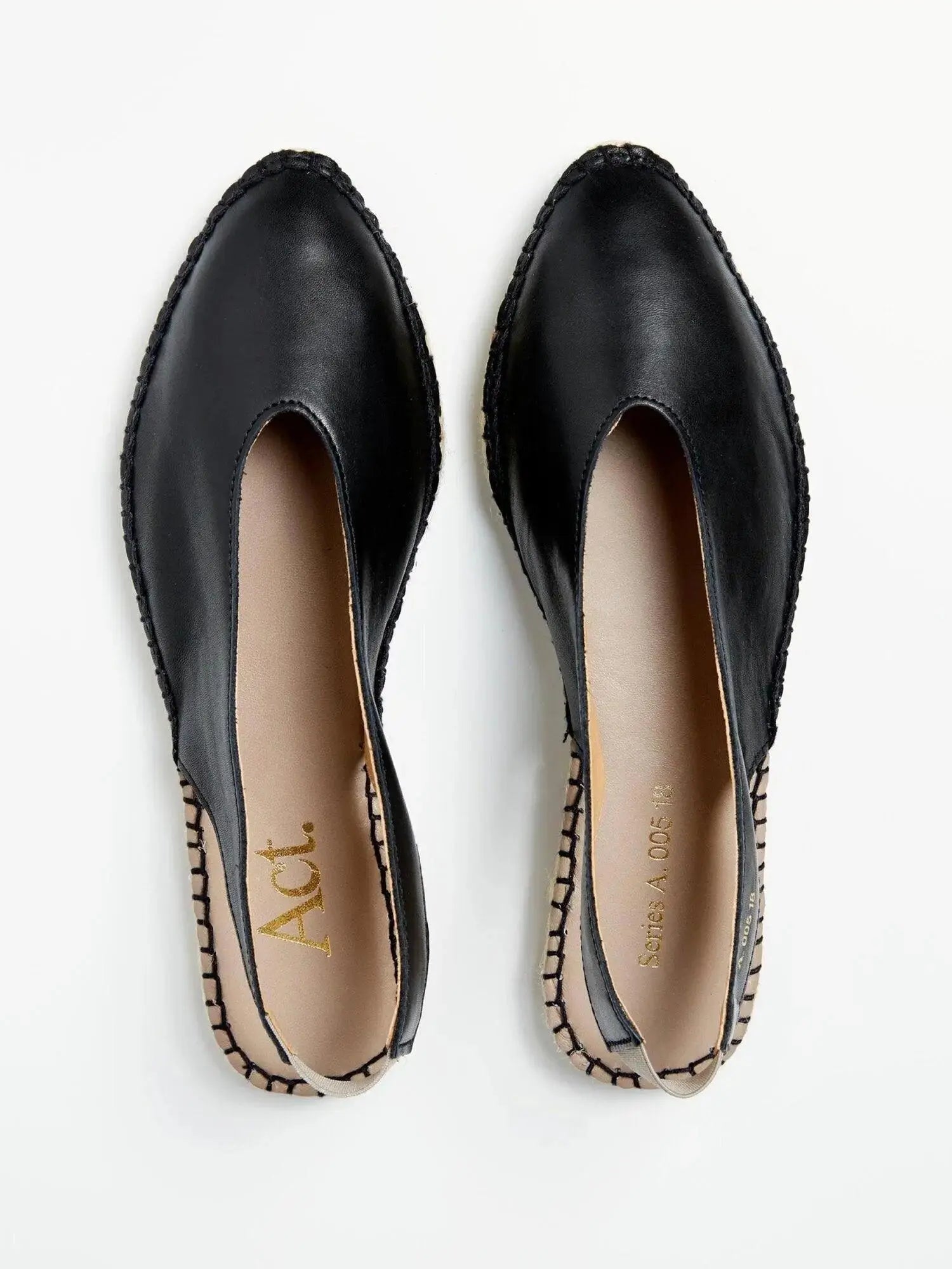 Ulvik Black Leather Espadrilles - Act Series Act Series