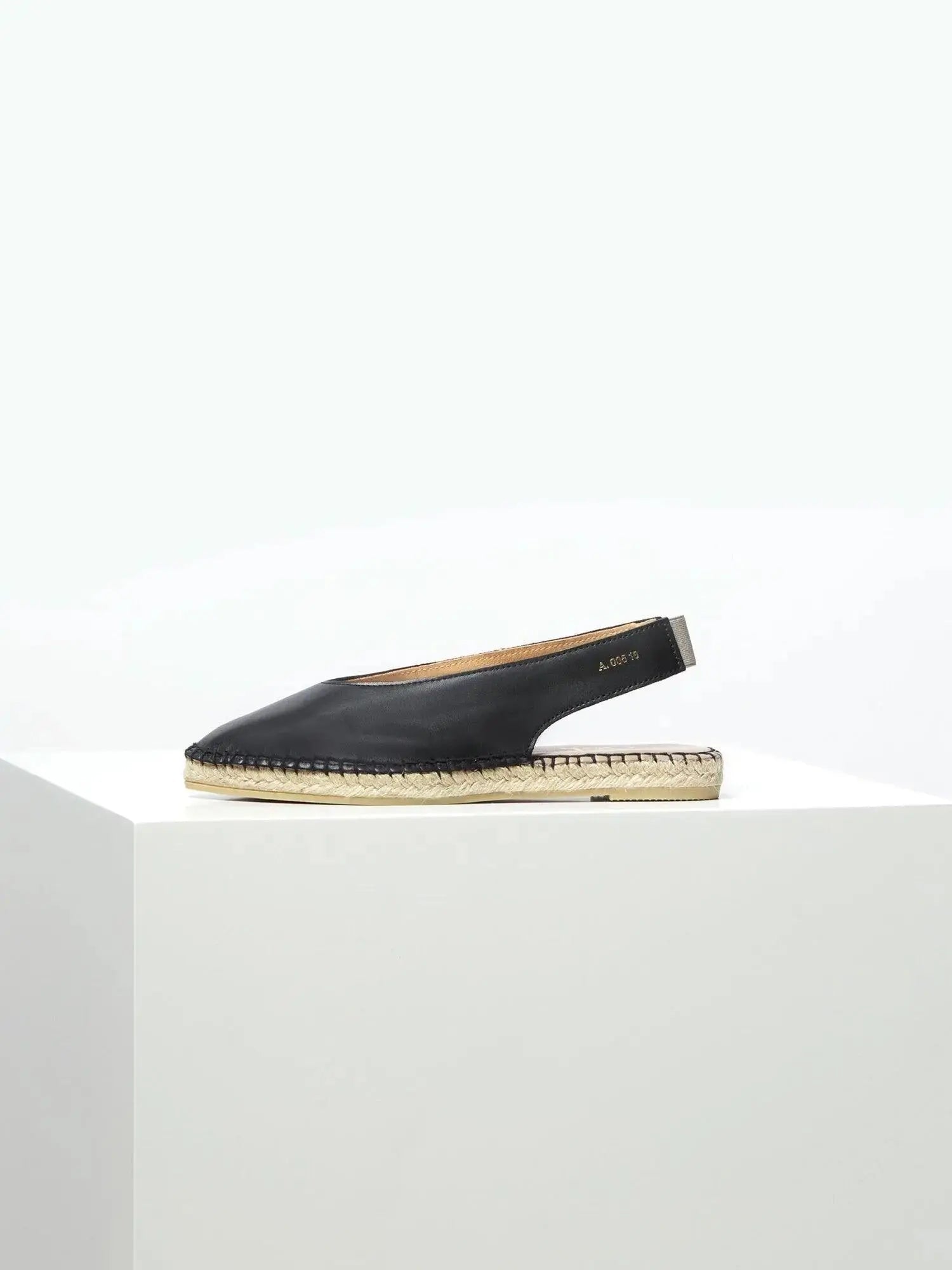 Ulvik Black Leather Espadrilles - Act Series Act Series