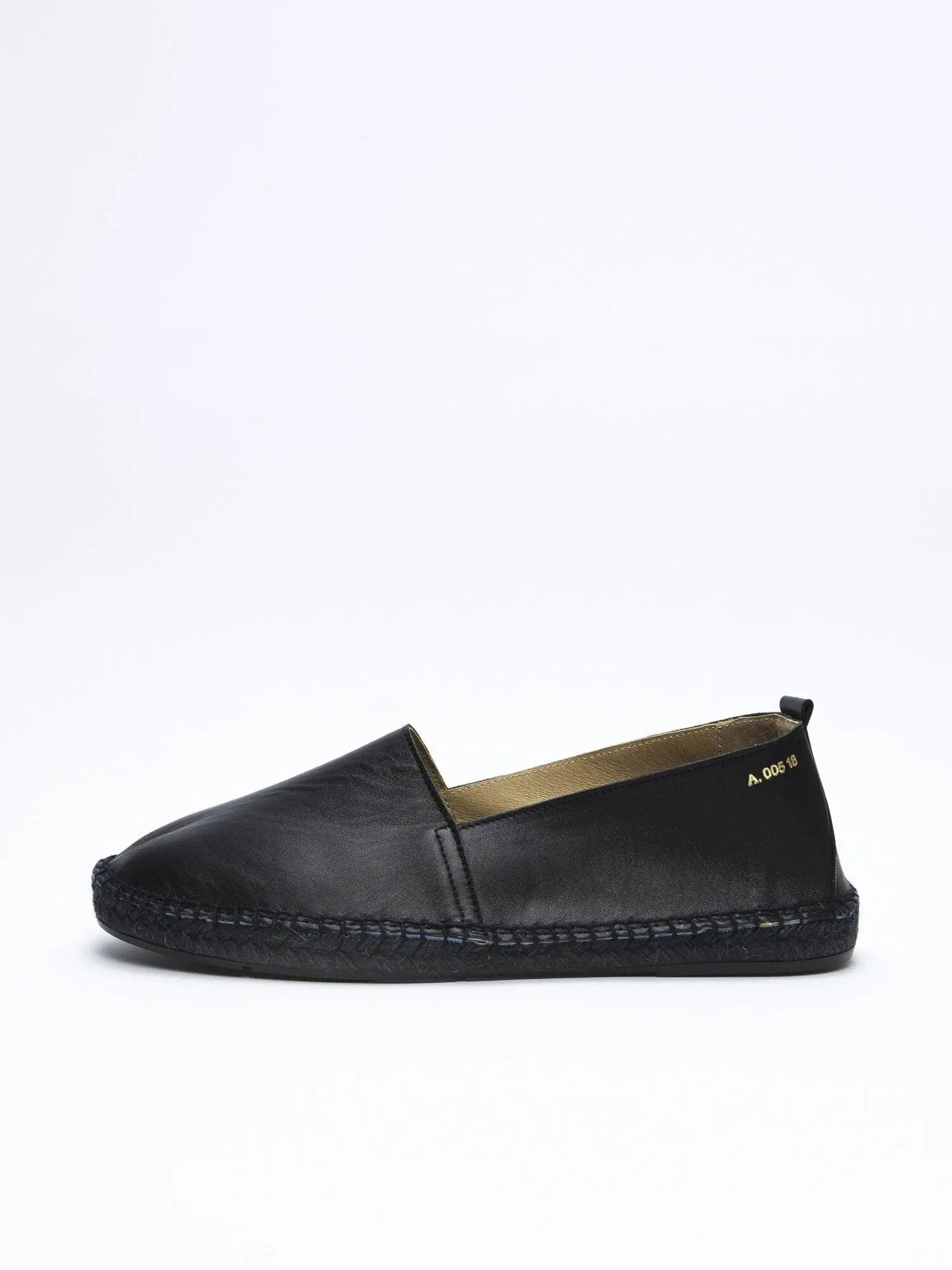 Arven Black Leather Espadrilles - Act Series Act Series