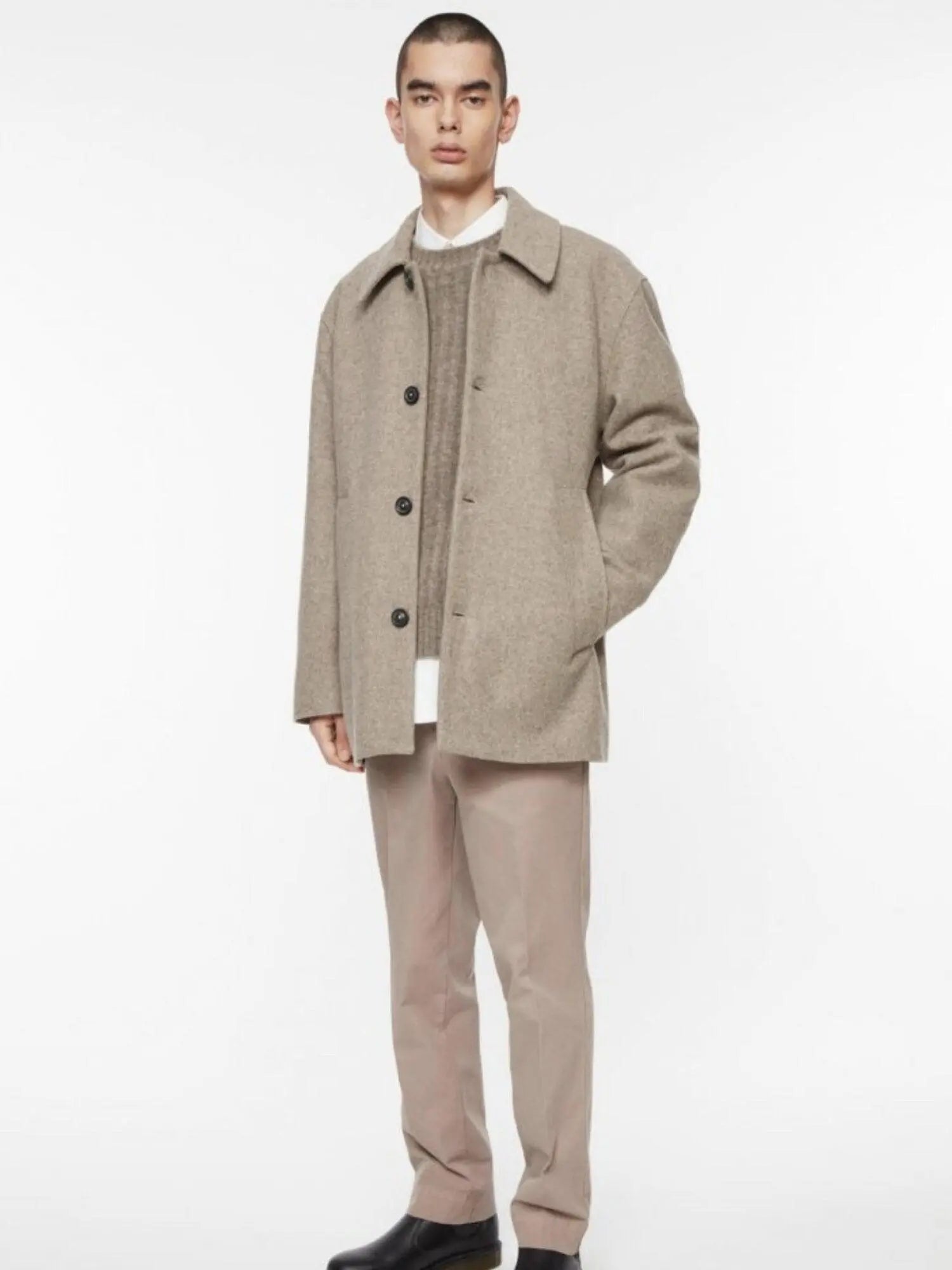 Dark Beige Wool Jacket - Schnaydermans Schnaydermans
